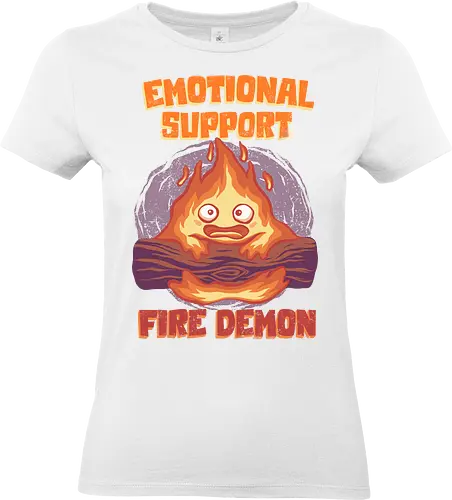 Emotional Support Fire Demon - famous anime, Howl's Moving Castle, Fire Demon - Standard T-Shirt (Women)