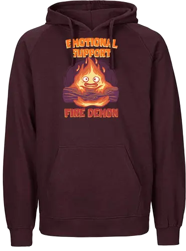 Emotional Support Fire Demon - famous anime, Howl's Moving Castle, Fire Demon - Fairtrade Hoodie