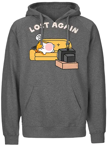 Lost Again - lost again, where is my remote, lost remote, tv remote, couch potato, hedgehog, cute hedgehog, binge watching, lazy day, homebody, stay home, kawaii, cute animal, cartoon style, tv time, sofa life, relatable, funny quote, screen time, doom scrolling, cozy vibes, introvert, comfy couch, weekend mood, no motivation, tired, modern life humor, cute illustration, character art, woodland animal, sillyfrenz, heho, nostalgic tv, old tv, vintage television, remote control, living room, self care, soft life, slow living, everyday wear, casual style, graphic tee idea, meme shirt, humorous, comfy, home entertainment, exhausted, cute graphic - Fairtrade Hoodie