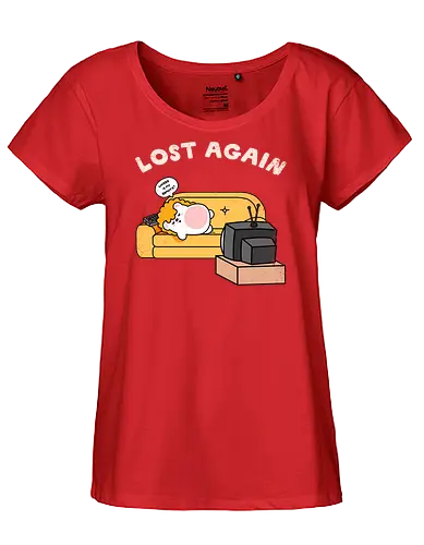 Lost Again - lost again, where is my remote, lost remote, tv remote, couch potato, hedgehog, cute hedgehog, binge watching, lazy day, homebody, stay home, kawaii, cute animal, cartoon style, tv time, sofa life, relatable, funny quote, screen time, doom scrolling, cozy vibes, introvert, comfy couch, weekend mood, no motivation, tired, modern life humor, cute illustration, character art, woodland animal, sillyfrenz, heho, nostalgic tv, old tv, vintage television, remote control, living room, self care, soft life, slow living, everyday wear, casual style, graphic tee idea, meme shirt, humorous, comfy, home entertainment, exhausted, cute graphic - Fairtrade Girl Shirt