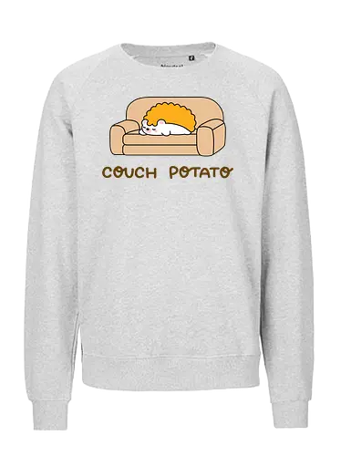 Sofa Melt - couch potato, hedgehog, cute hedgehog, sofa, couch nap, lazy day, homebody, stay home, cozy vibes, kawaii, cute animal, cartoon style, minimal design, simple illustration, soft colors, slow living, soft life, nap lover, rest day, self care, comfy couch, weekend mood, no plans, do nothing, introvert, chill mode, relaxed, sleepy, horizontal life, cute merch, everyday wear, casual style, aesthetic, comfy graphic, sillyfrenz, heho, woodland animal, character art, peaceful, wholesome, calm, relaxing, living room, tv day, downtime, minimal kawaii, cute graphic tee, cozy outfit - Fairtrade Sweatshirt