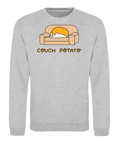 Sofa Melt - couch potato, hedgehog, cute hedgehog, sofa, couch nap, lazy day, homebody, stay home, cozy vibes, kawaii, cute animal, cartoon style, minimal design, simple illustration, soft colors, slow living, soft life, nap lover, rest day, self care, comfy couch, weekend mood, no plans, do nothing, introvert, chill mode, relaxed, sleepy, horizontal life, cute merch, everyday wear, casual style, aesthetic, comfy graphic, sillyfrenz, heho, woodland animal, character art, peaceful, wholesome, calm, relaxing, living room, tv day, downtime, minimal kawaii, cute graphic tee, cozy outfit - Sweatshirt