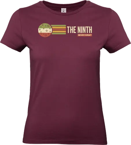 The Ninth Planet: Never Forget Retro Design - Pluto, the ninth, never forget, planet, astronomy, solar system, science shirt, retro space, vintage aesthetic, nostalgic, dwarf planet, outer space, science humor, teacher gift, celestial, space lover - Standard T-Shirt (Women)