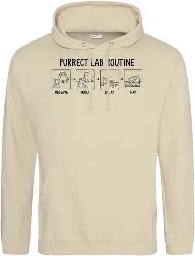 Purrect Lab Routine: Observe, Touch, Break, Nap