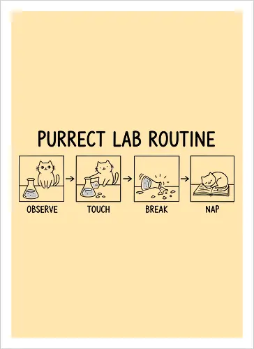 Purrect Lab Routine: Observe, Touch, Break, Nap