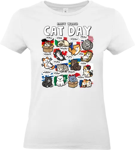 World Cat Day - cats, cat, cat christmas, cat dad, cat lady, cat lover, cat mom, cat owner, cats love, international, kitten, kitty, meow, translator - Standard T-Shirt (Women)
