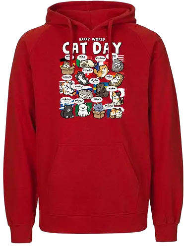 World Cat Day - cats, cat, cat christmas, cat dad, cat lady, cat lover, cat mom, cat owner, cats love, international, kitten, kitty, meow, translator - Fairtrade Hoodie