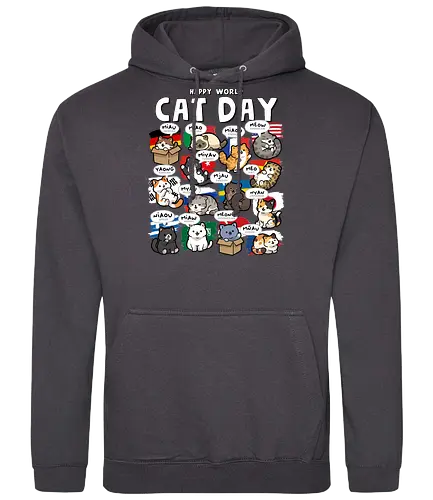 World Cat Day - cats, cat, cat christmas, cat dad, cat lady, cat lover, cat mom, cat owner, cats love, international, kitten, kitty, meow, translator - Standard Hoodie