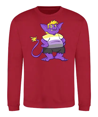 Nonbinary Goblin  - Queer, Pride, Goblin, LGBTQIA, Non binary - Sweatshirt
