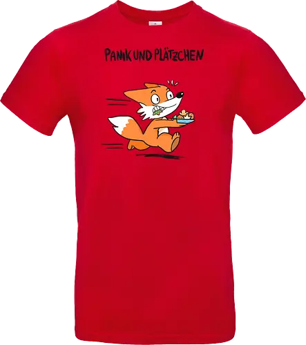 Panik und Plätzchen (schwarze Schrift) - Weihnachten, Xmas, Yule, Fuchs - Standard T-Shirt