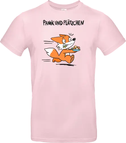 Panik und Plätzchen (schwarze Schrift) - Weihnachten, Xmas, Yule, Fuchs - Standard T-Shirt