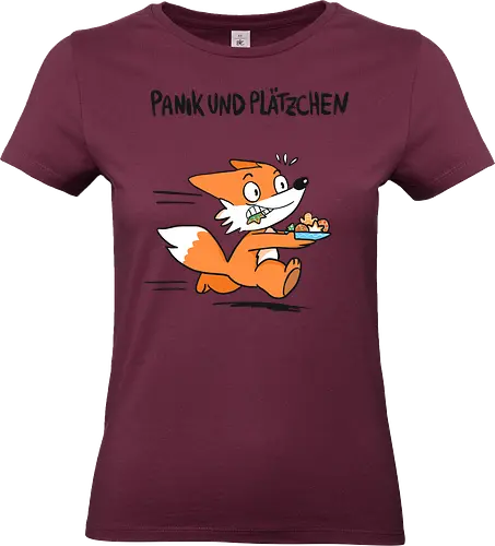 Panik und Plätzchen (schwarze Schrift) - Weihnachten, Xmas, Yule, Fuchs - Standard T-Shirt (Women)