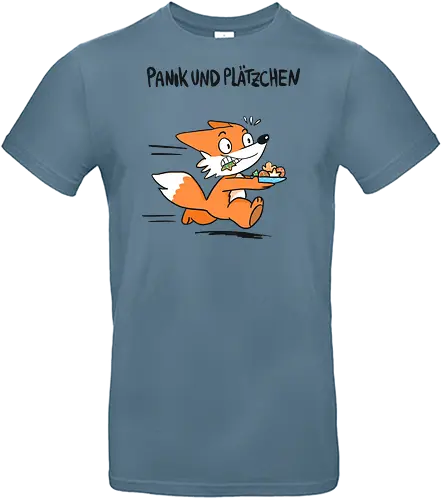 Panik und Plätzchen (schwarze Schrift) - Weihnachten, Xmas, Yule, Fuchs - Standard T-Shirt