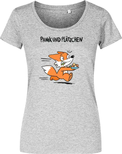 Panik und Plätzchen (schwarze Schrift) - Weihnachten, Xmas, Yule, Fuchs - Women T-Shirt