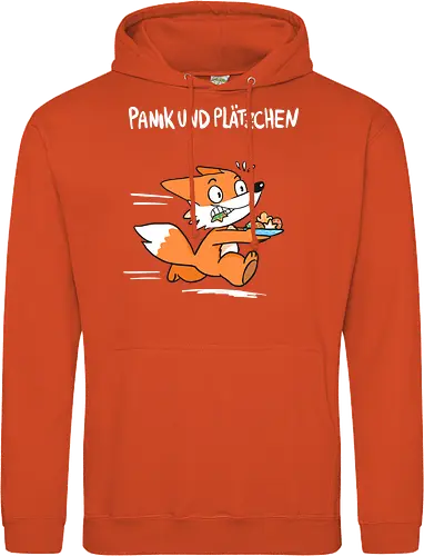 Panik und Plätzchen (weiße Schrift) - Weihnachten, Yule, Fuchs, Xmas - Standard Hoodie
