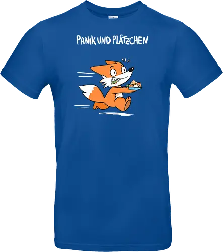 Panik und Plätzchen (weiße Schrift) - Weihnachten, Yule, Fuchs, Xmas - Standard T-Shirt