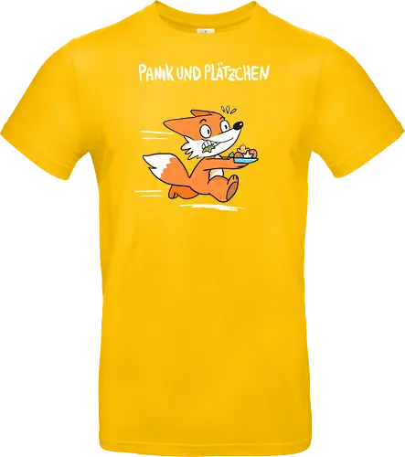 Panik und Plätzchen (weiße Schrift) - Weihnachten, Yule, Fuchs, Xmas - Standard T-Shirt
