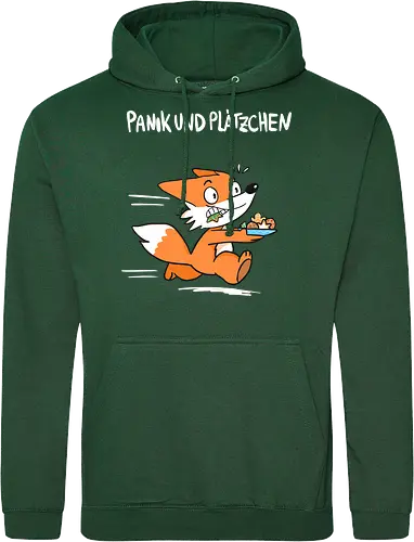 Panik und Plätzchen (weiße Schrift) - Weihnachten, Yule, Fuchs, Xmas - Standard Hoodie