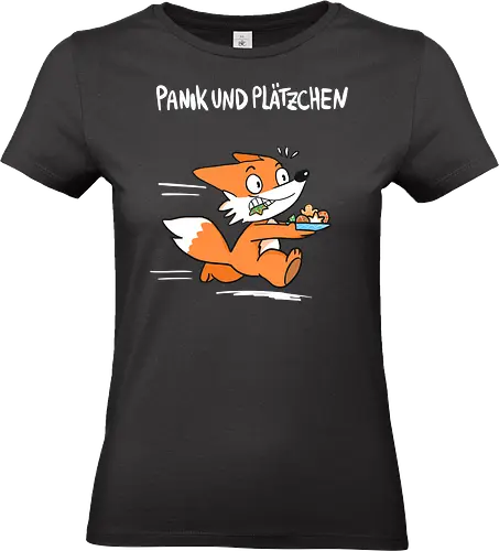 Panik und Plätzchen (weiße Schrift) - Weihnachten, Yule, Fuchs, Xmas - Standard T-Shirt (Women)