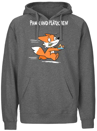 Panik und Plätzchen (weiße Schrift) - Weihnachten, Yule, Fuchs, Xmas - Fairtrade Hoodie