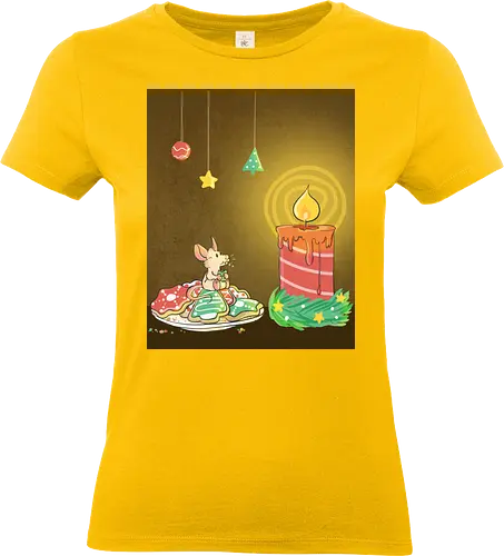 Adventsmaus - Xmas, Advent, Maus, Kekse, Xmas, Yule, Weihnachten, Plätzchen, Kerze - Standard T-Shirt (Women)