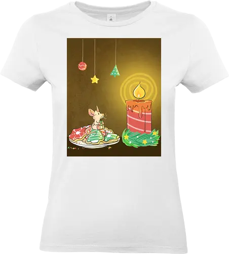 Adventsmaus - Xmas, Advent, Maus, Kekse, Xmas, Yule, Weihnachten, Plätzchen, Kerze - Standard T-Shirt (Women)