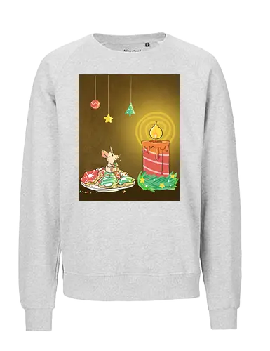 Adventsmaus - Xmas, Advent, Maus, Kekse, Xmas, Yule, Weihnachten, Plätzchen, Kerze - Fairtrade Sweatshirt