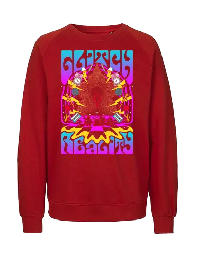 Strange Glitch Reality - Strange, 80s, demogorgon, eleven, hawkins, lucas, mike, TV, pyschedelic, retro, stranger, trippy, upside down, vintage, will byers, lucas sinclair, nancy wheeler, stranger things movie - Fairtrade Sweatshirt