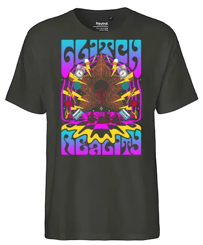 Strange Glitch Reality - Strange, 80s, demogorgon, eleven, hawkins, lucas, mike, TV, pyschedelic, retro, stranger, trippy, upside down, vintage, will byers, lucas sinclair, nancy wheeler, stranger things movie - Fairtrade T-Shirt