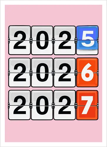 Retro Flip Clock Calendar - 2025 to 2027 Countdown