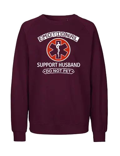 Emotional Support Husband - Do Not Pet Funny EMS Parody - emotional support husband, funny husband gift, do not pet, marriage humor, sarcastic shirt, service dog parody, medical star of life, anniversary gift for him, funny spouse apparel, husband appreciation, witty graphic, gag gift for men, emotional support human, relationship humor, bold typography - Fairtrade Sweatshirt