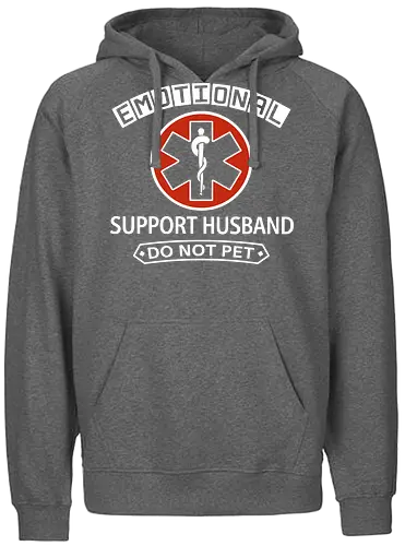 Emotional Support Husband - Do Not Pet Funny EMS Parody - emotional support husband, funny husband gift, do not pet, marriage humor, sarcastic shirt, service dog parody, medical star of life, anniversary gift for him, funny spouse apparel, husband appreciation, witty graphic, gag gift for men, emotional support human, relationship humor, bold typography - Fairtrade Hoodie