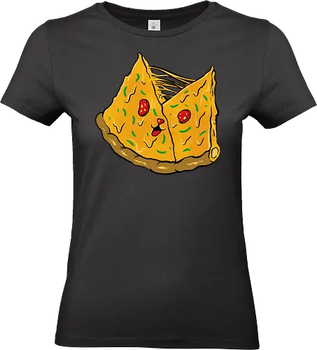 double pizza - pizza, burger, food, cool, funny, vintage, cartoon, logo, classic, brother, sister, friendship - Standard T-Shirt (Women)