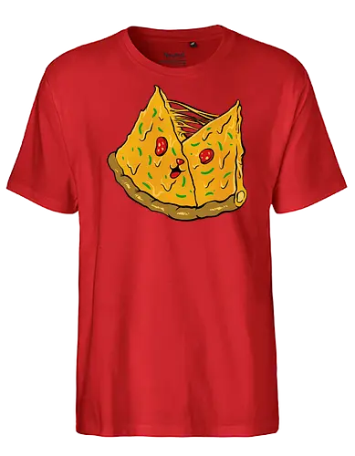 double pizza - pizza, burger, food, cool, funny, vintage, cartoon, logo, classic, brother, sister, friendship - Fairtrade T-Shirt