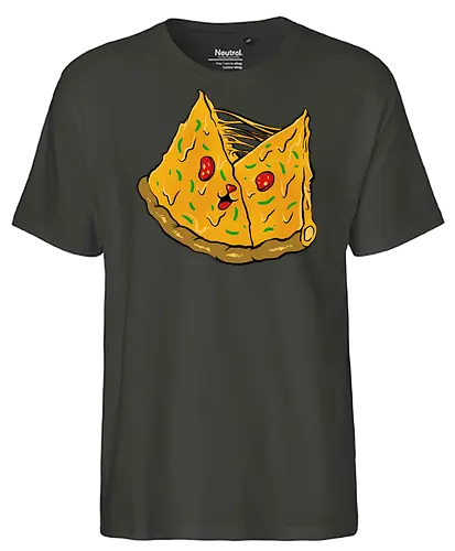 double pizza - pizza, burger, food, cool, funny, vintage, cartoon, logo, classic, brother, sister, friendship - Fairtrade T-Shirt