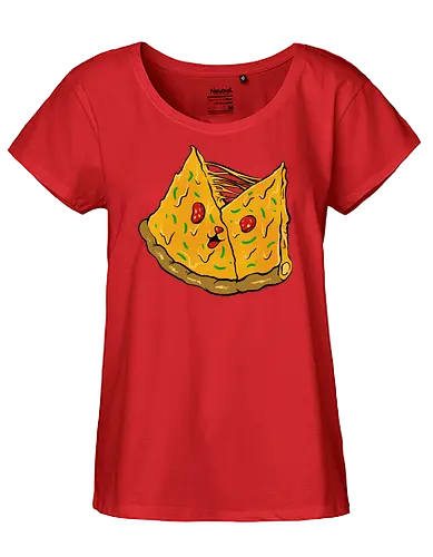 double pizza - pizza, burger, food, cool, funny, vintage, cartoon, logo, classic, brother, sister, friendship - Fairtrade Girl Shirt