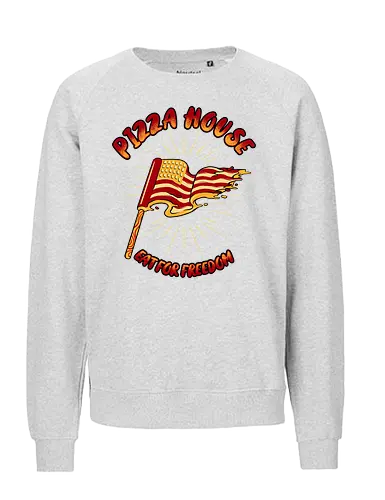 pizza house - pizza, burger, food, cool, funny, vintage, cartoon, logo, classic, flag, nation, voted, friendship - Fairtrade Sweatshirt