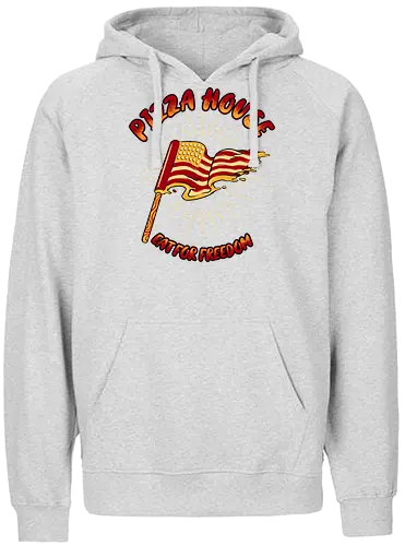 pizza house - pizza, burger, food, cool, funny, vintage, cartoon, logo, classic, flag, nation, voted, friendship - Fairtrade Hoodie