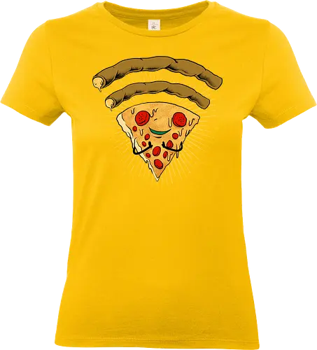 pizza signal  - pizza, food, space, astronout, delicious, beverages, meatball, sausages, fastfood, bestfriend - Standard T-Shirt (Women)