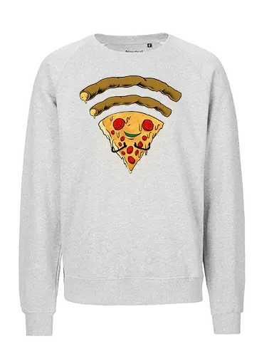 pizza signal  - pizza, food, space, astronout, delicious, beverages, meatball, sausages, fastfood, bestfriend - Fairtrade Sweatshirt