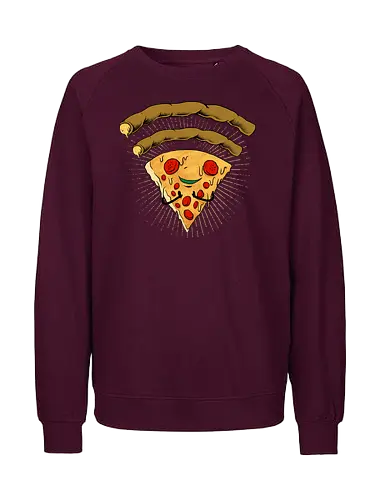 pizza signal  - pizza, food, space, astronout, delicious, beverages, meatball, sausages, fastfood, bestfriend - Fairtrade Sweatshirt