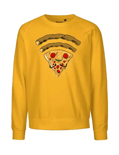 pizza signal  - pizza, food, space, astronout, delicious, beverages, meatball, sausages, fastfood, bestfriend - Fairtrade Sweatshirt