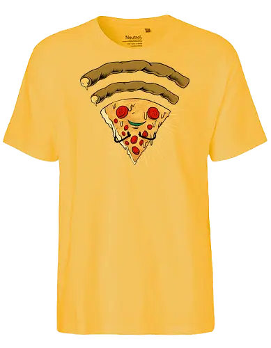 pizza signal  - pizza, food, space, astronout, delicious, beverages, meatball, sausages, fastfood, bestfriend - Fairtrade T-Shirt