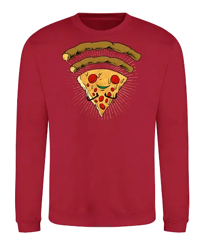 pizza signal  - pizza, food, space, astronout, delicious, beverages, meatball, sausages, fastfood, bestfriend - Sweatshirt