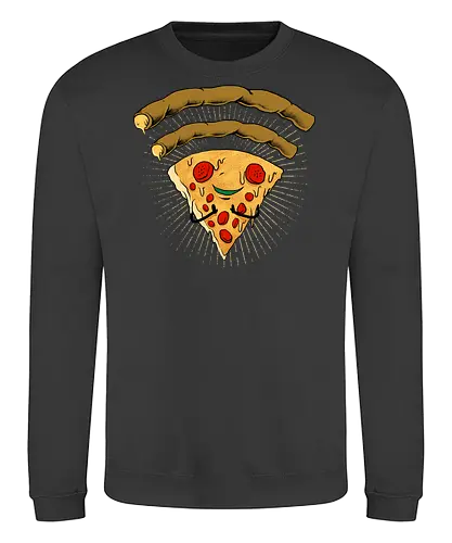 pizza signal  - pizza, food, space, astronout, delicious, beverages, meatball, sausages, fastfood, bestfriend - Sweatshirt
