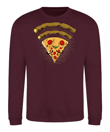 pizza signal  - pizza, food, space, astronout, delicious, beverages, meatball, sausages, fastfood, bestfriend - Sweatshirt