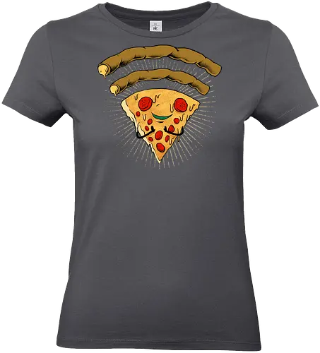 pizza signal  - pizza, food, space, astronout, delicious, beverages, meatball, sausages, fastfood, bestfriend - Standard T-Shirt (Women)