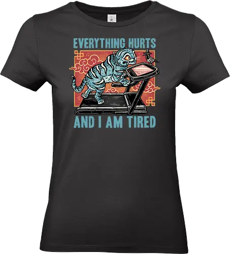 Tired Blue Tiger - demons, tiger, animal, animation, animated, funny, Fitness, gym, workout, movie, hunter - Standard T-Shirt (Women)