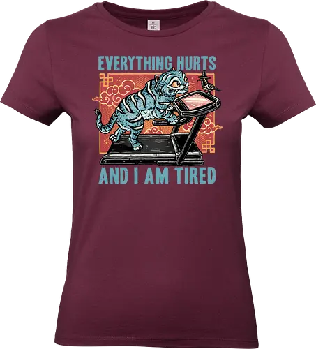 Tired Blue Tiger - demons, tiger, animal, animation, animated, funny, Fitness, gym, workout, movie, hunter - Standard T-Shirt (Women)