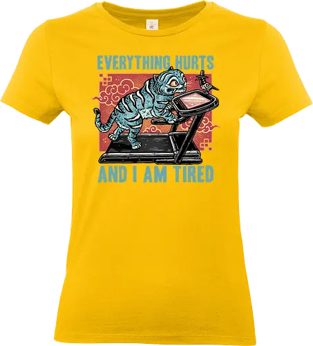 Tired Blue Tiger - demons, tiger, animal, animation, animated, funny, Fitness, gym, workout, movie, hunter - Standard T-Shirt (Women)
